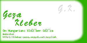 geza kleber business card